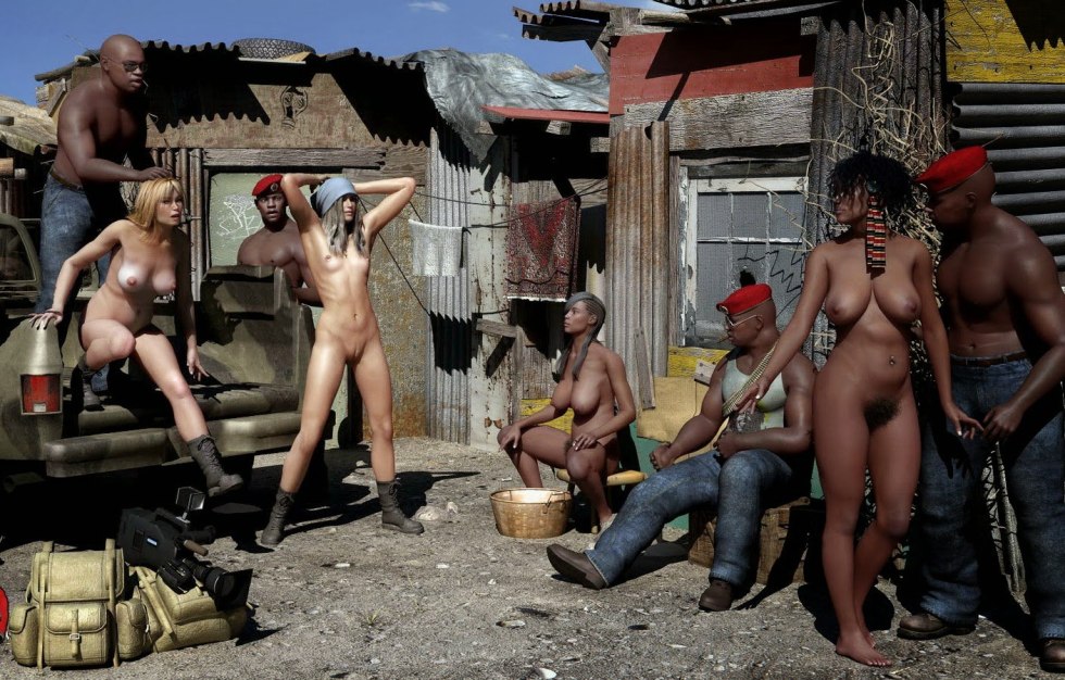 Naked African slaves