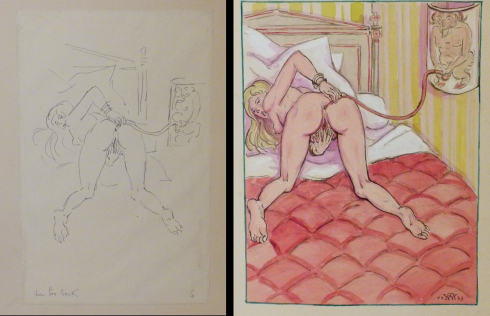 Scandalous erotic drawings