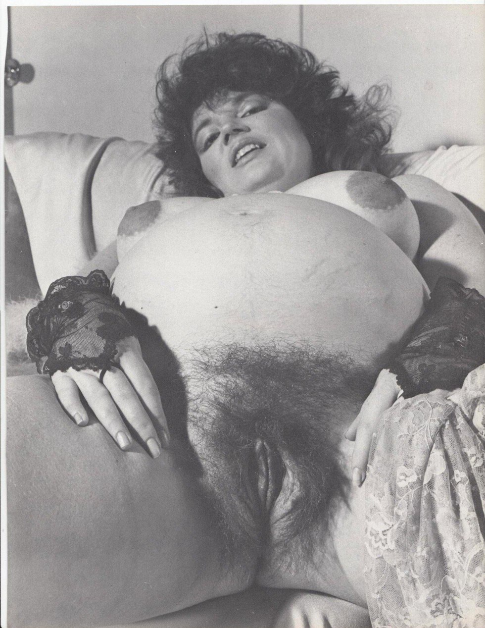 Pregnant hairy retro