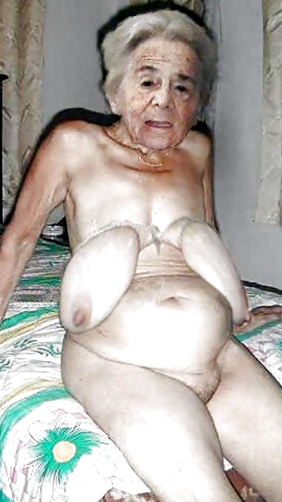 Very old naked grandmother