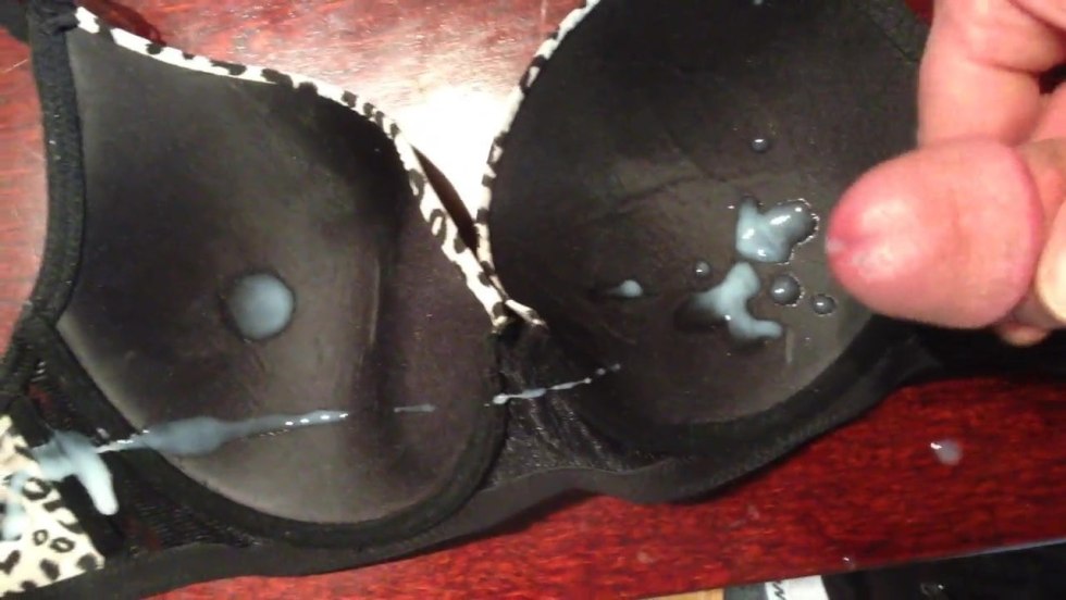 Cum in a cup of a bra