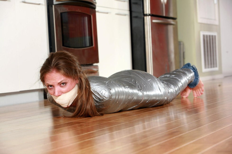 Related girls with tape