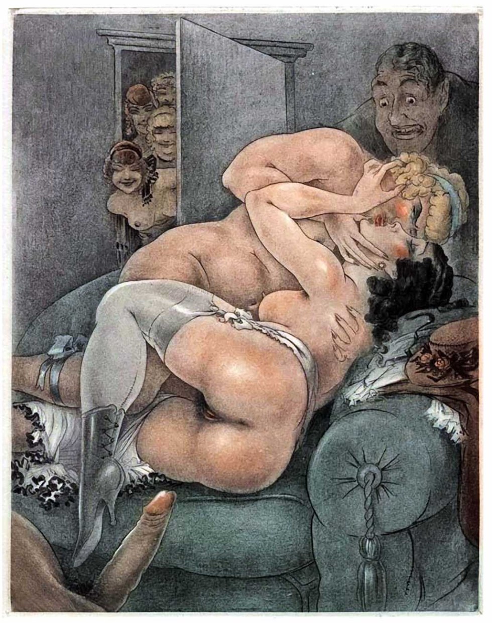 Pornographic graphics in painting