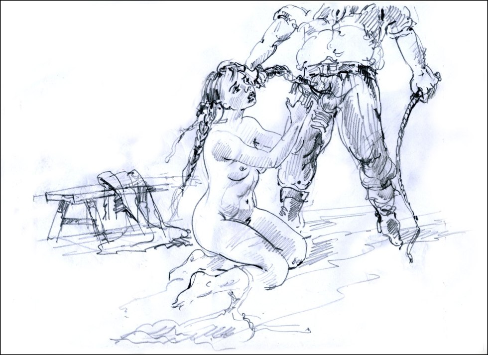 Erotic flogging of boys