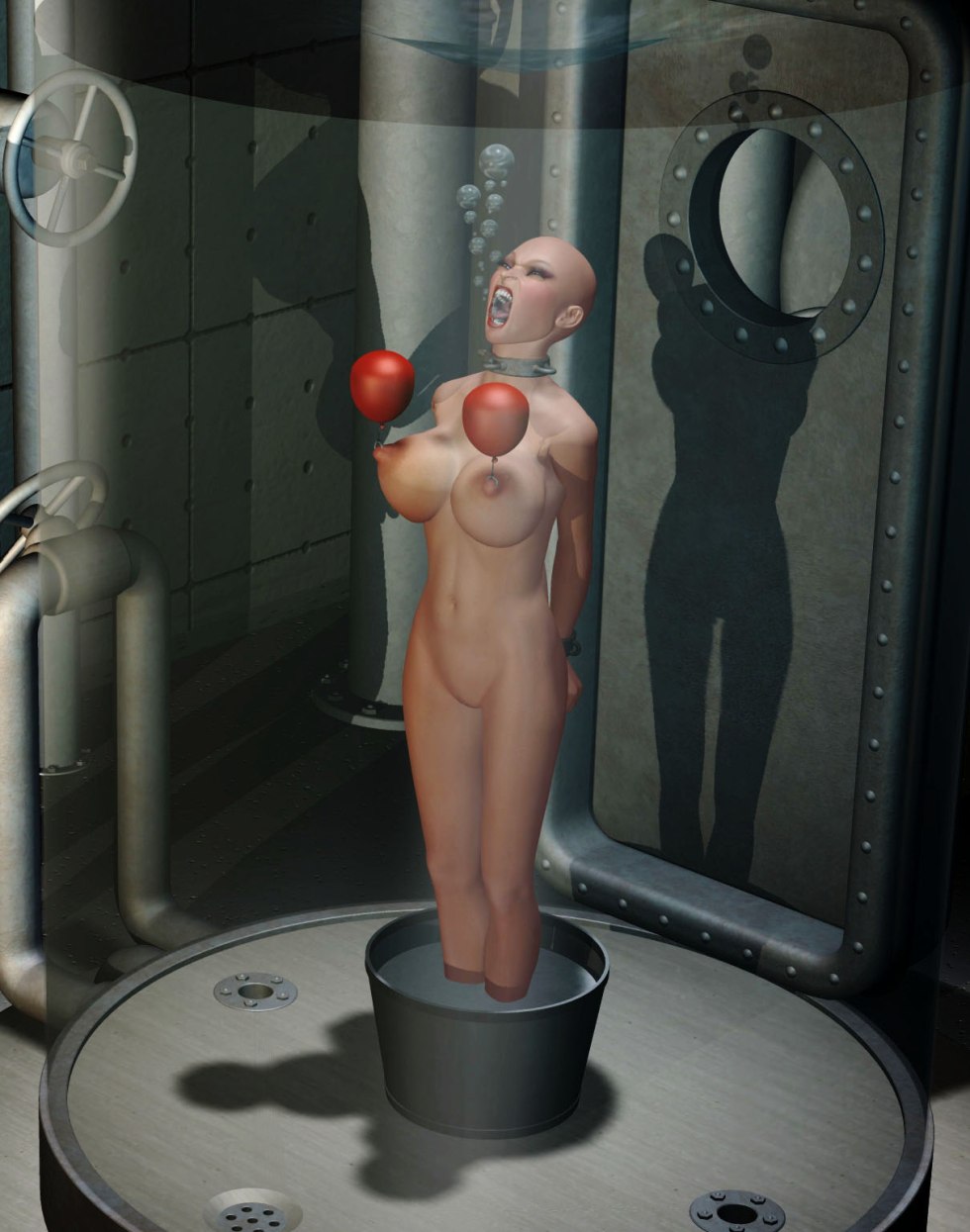 Sci-Fi 3D bdsm girl electricity