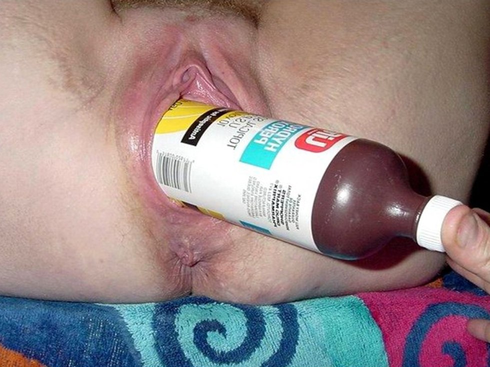 Huge bottle in the vagina