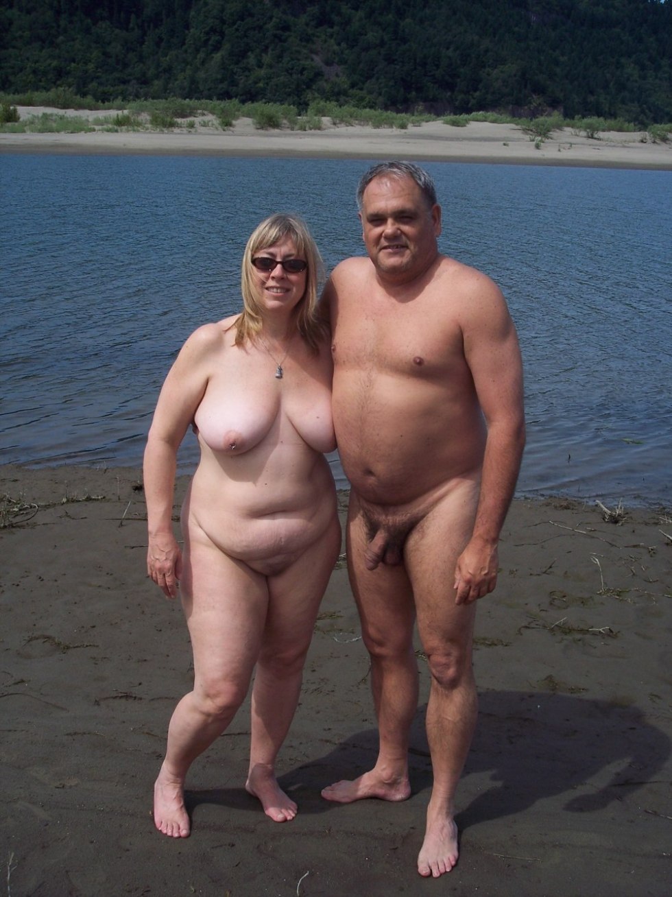 Naked elderly couples on the beach