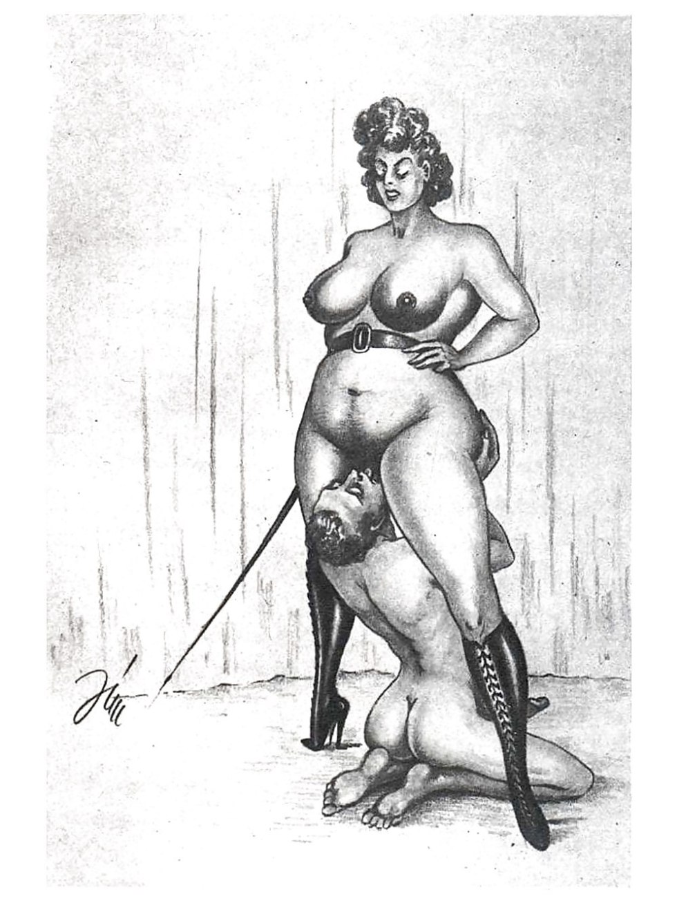 Fat women dominate the drawings