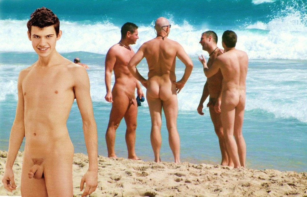 Guys naked on the shore