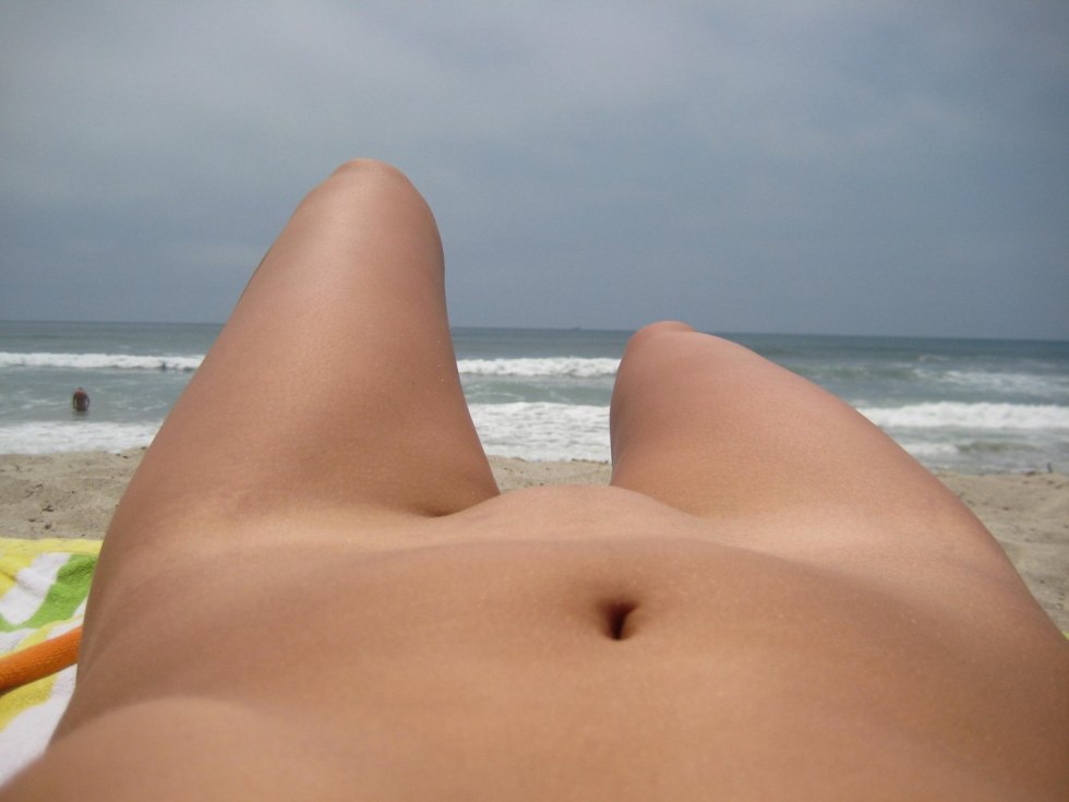 Convex female pubis on the beach