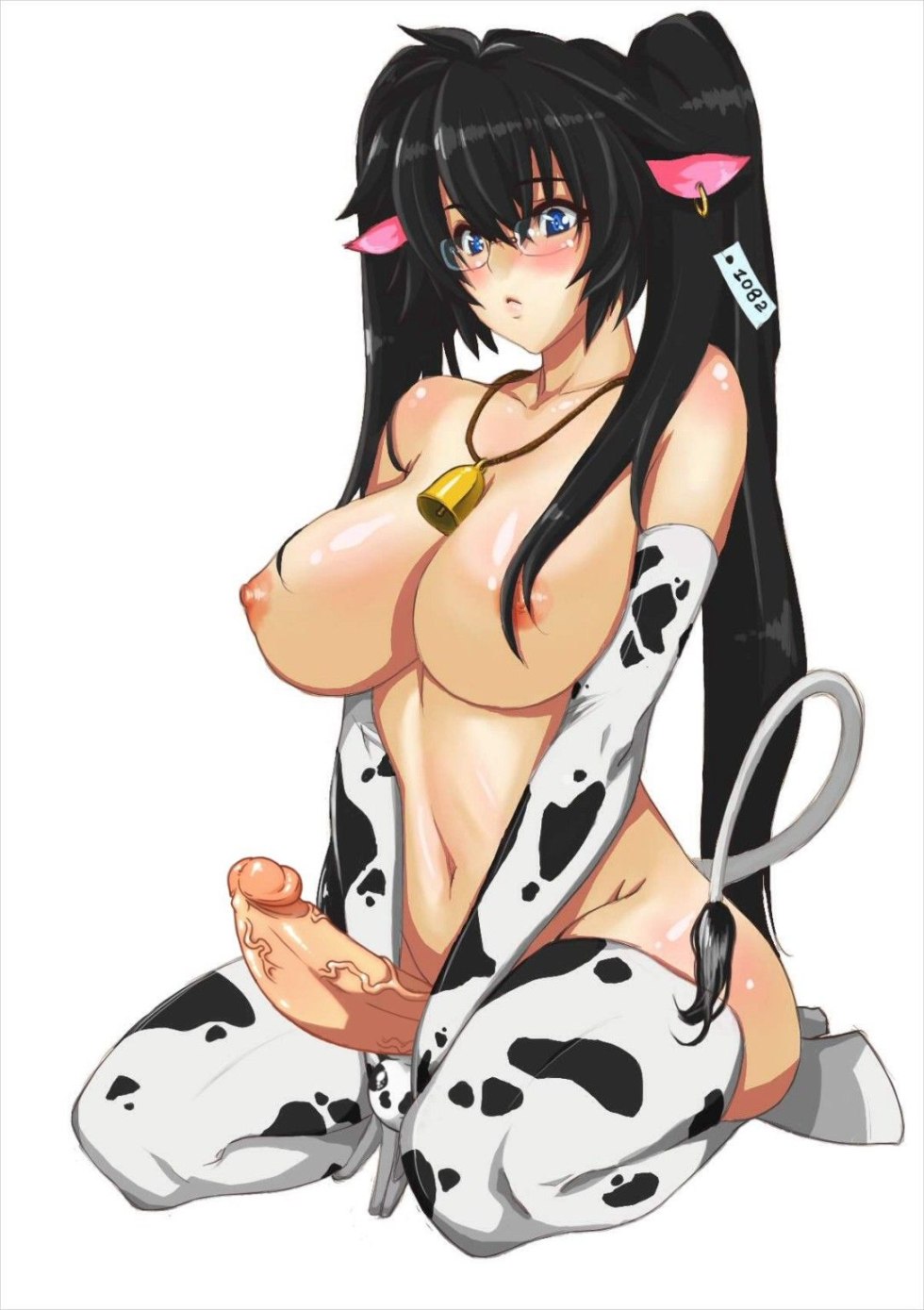 Hentai girl in a cow costume