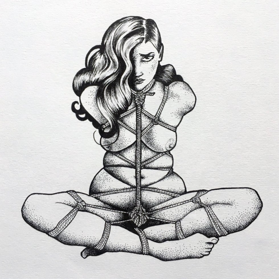 Drawings with a pencil BDSM Shibari