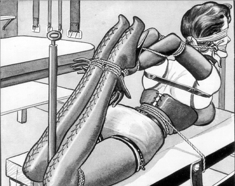 BDSM self -binding of a girl
