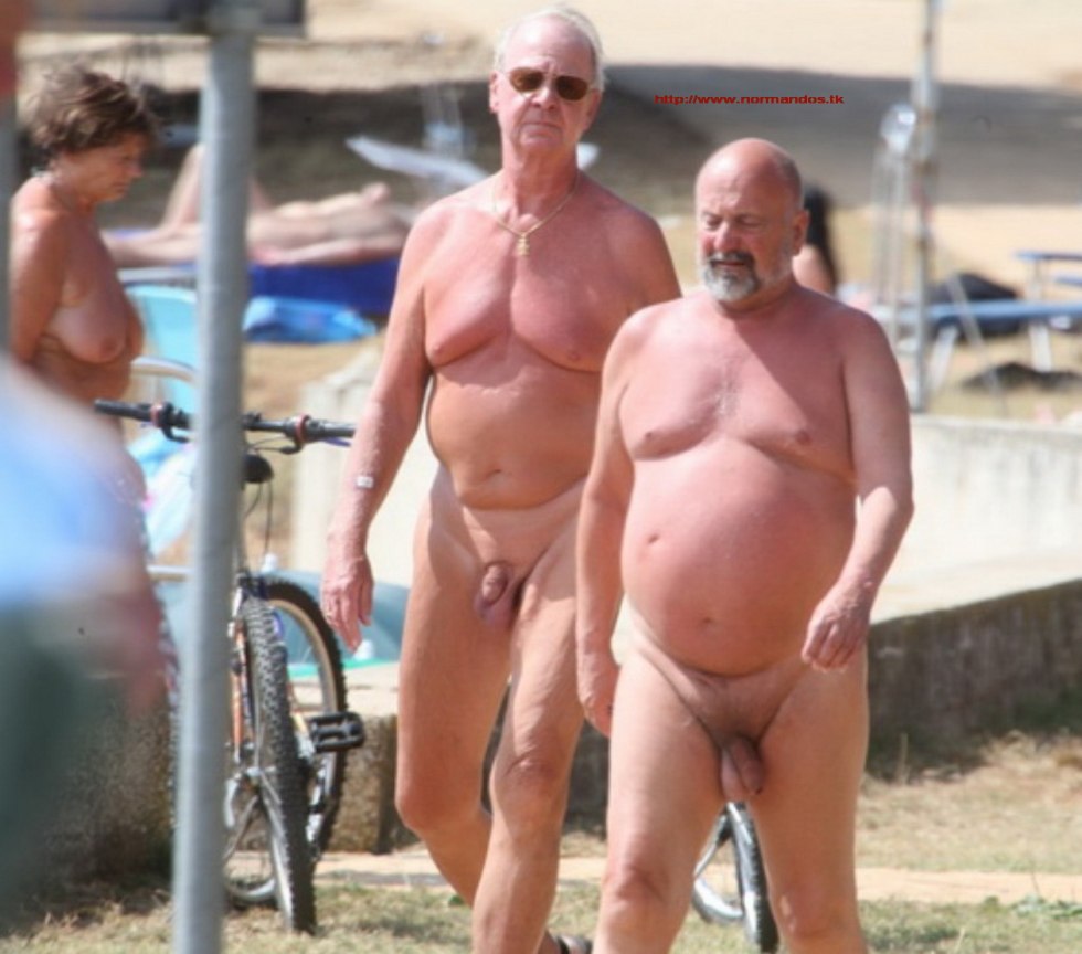 Naked fat guys on the beach