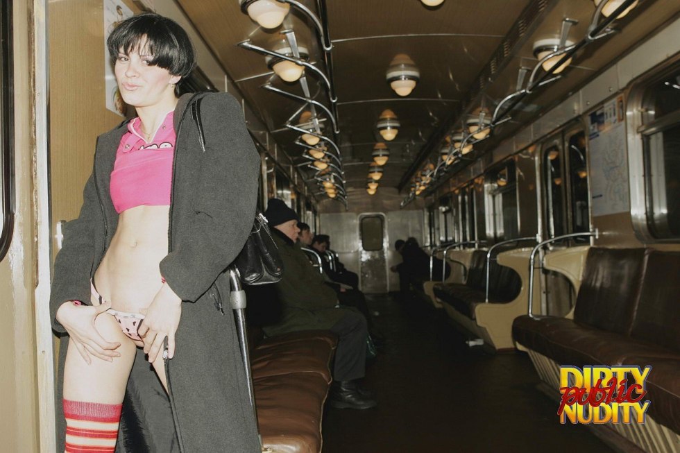 Girls without panties in the subway