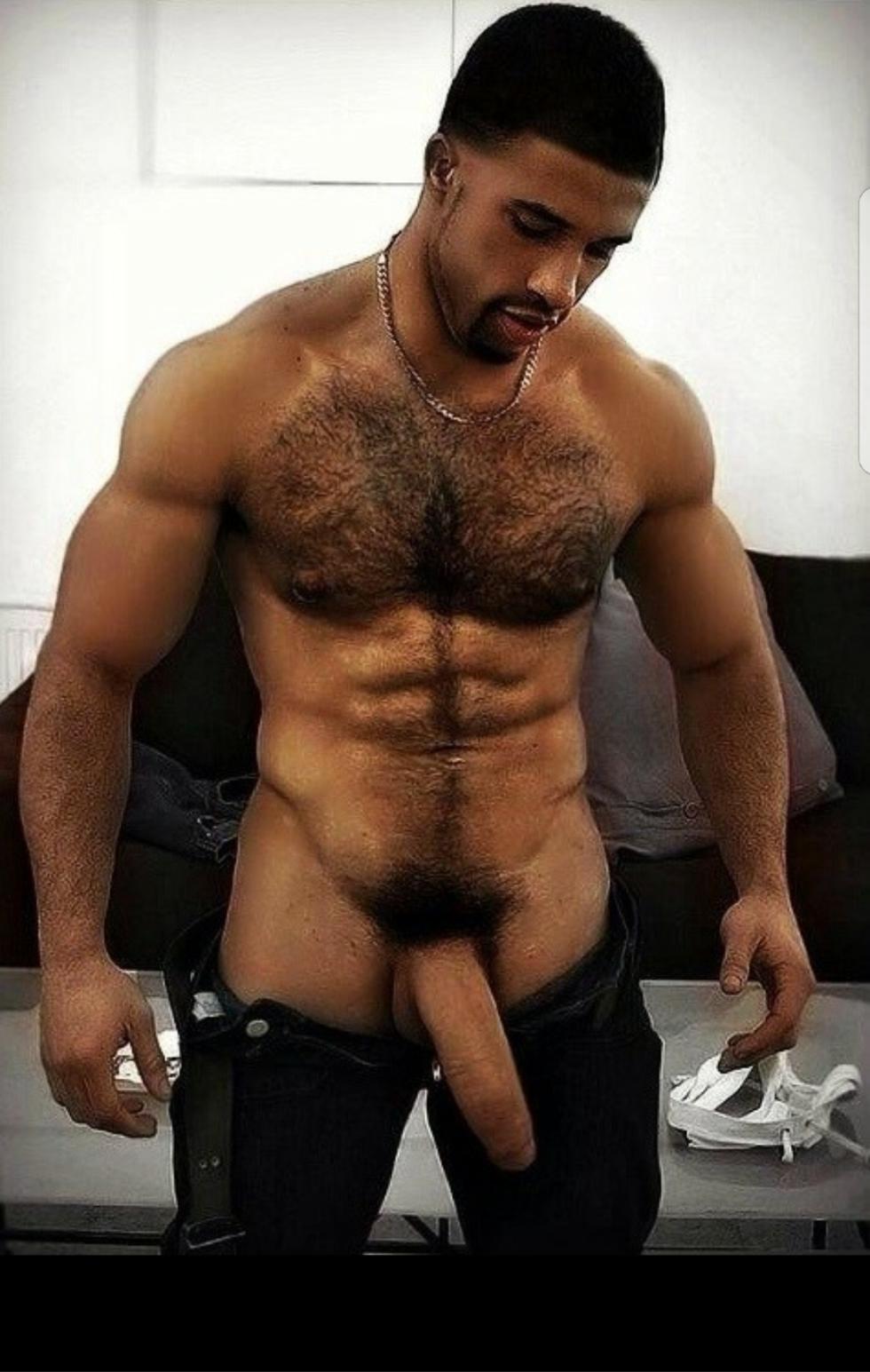 Hairy men with huge members