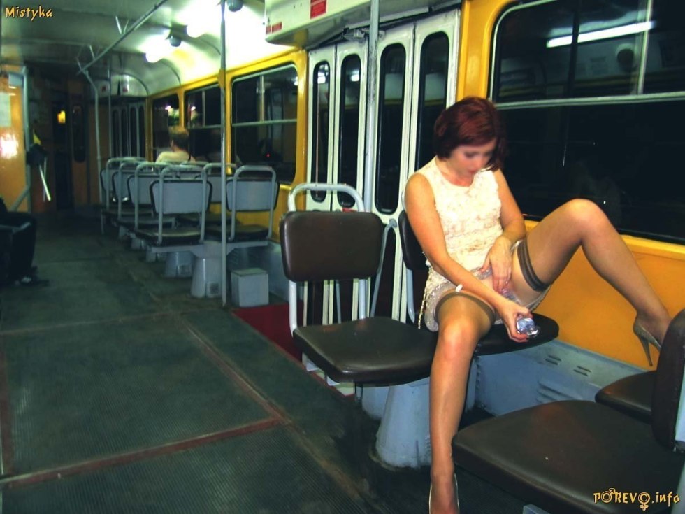 Girls without panties in public transport