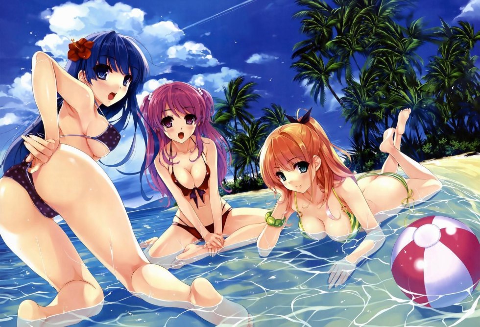 Anime girls in swimsuits naked