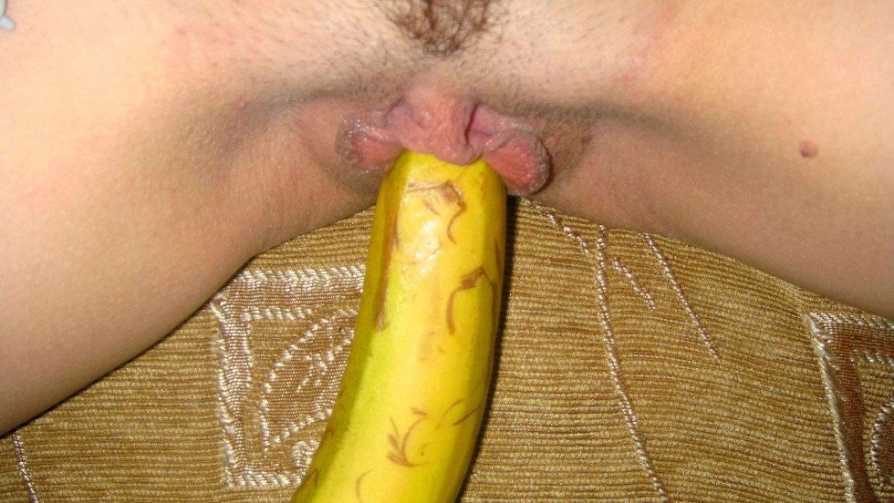 Banana in the pussy homemade