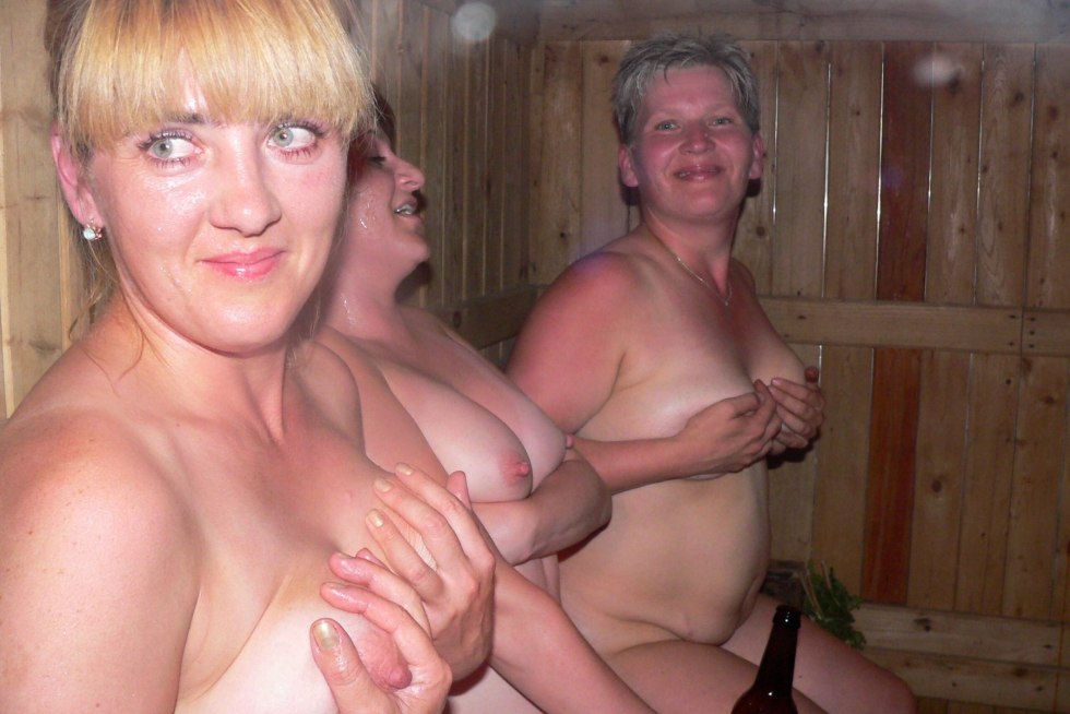 Naked elderly women in the bathhouse