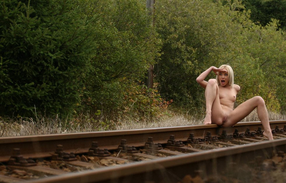 Naked women on rails