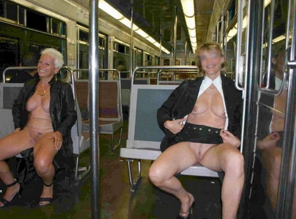 Naked women in public transport