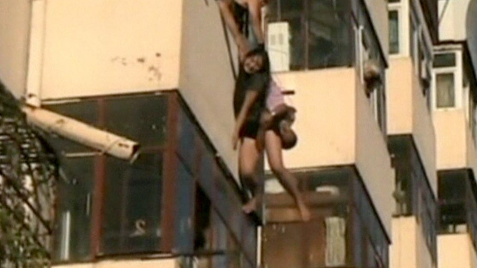 Girls on the balcony spied