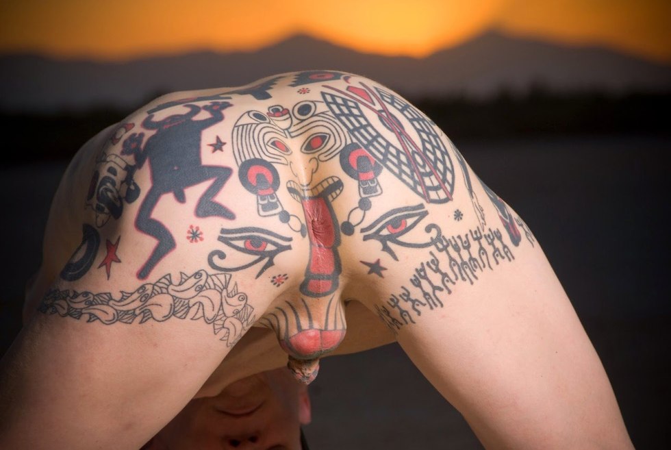 Tattoos on the anus of men