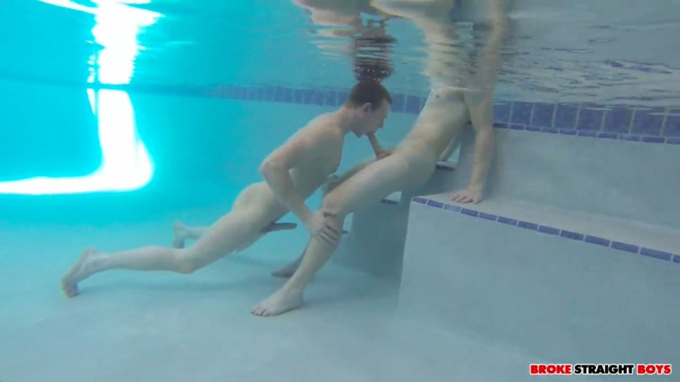 Naked man in a public pool