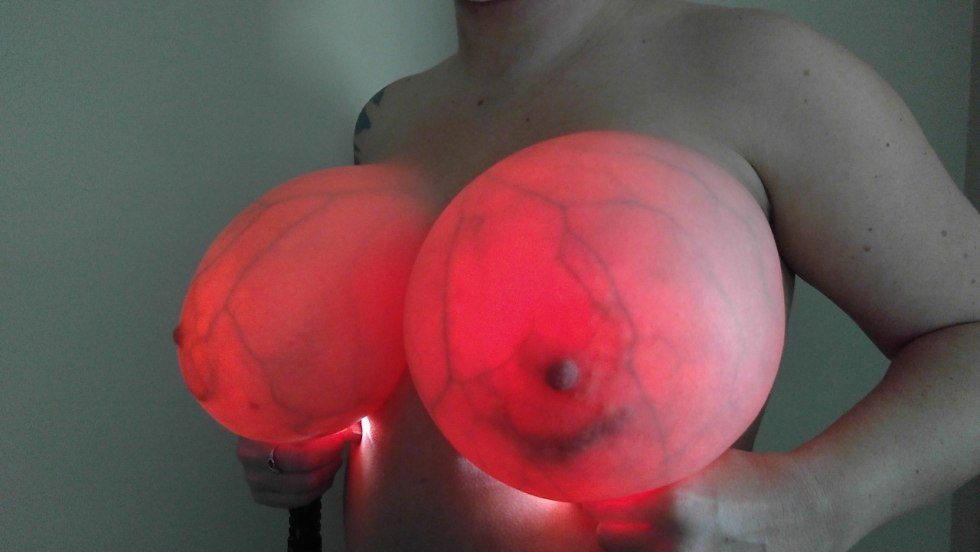 Huge silicone tits with implants