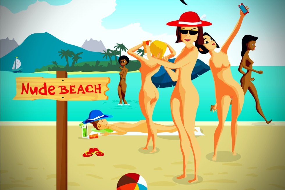 Erotic sketches on the beach