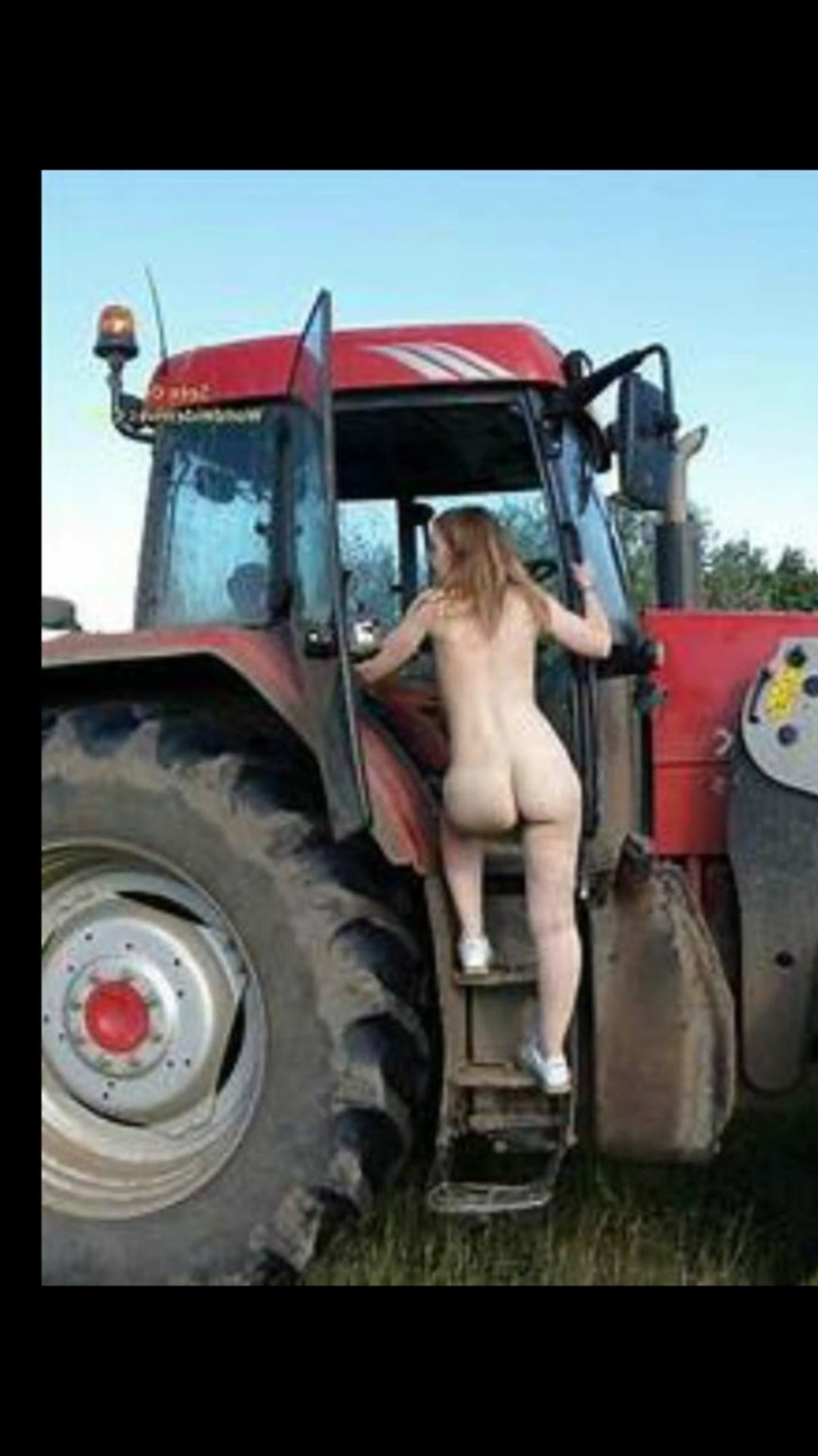 Girls naked and tractor