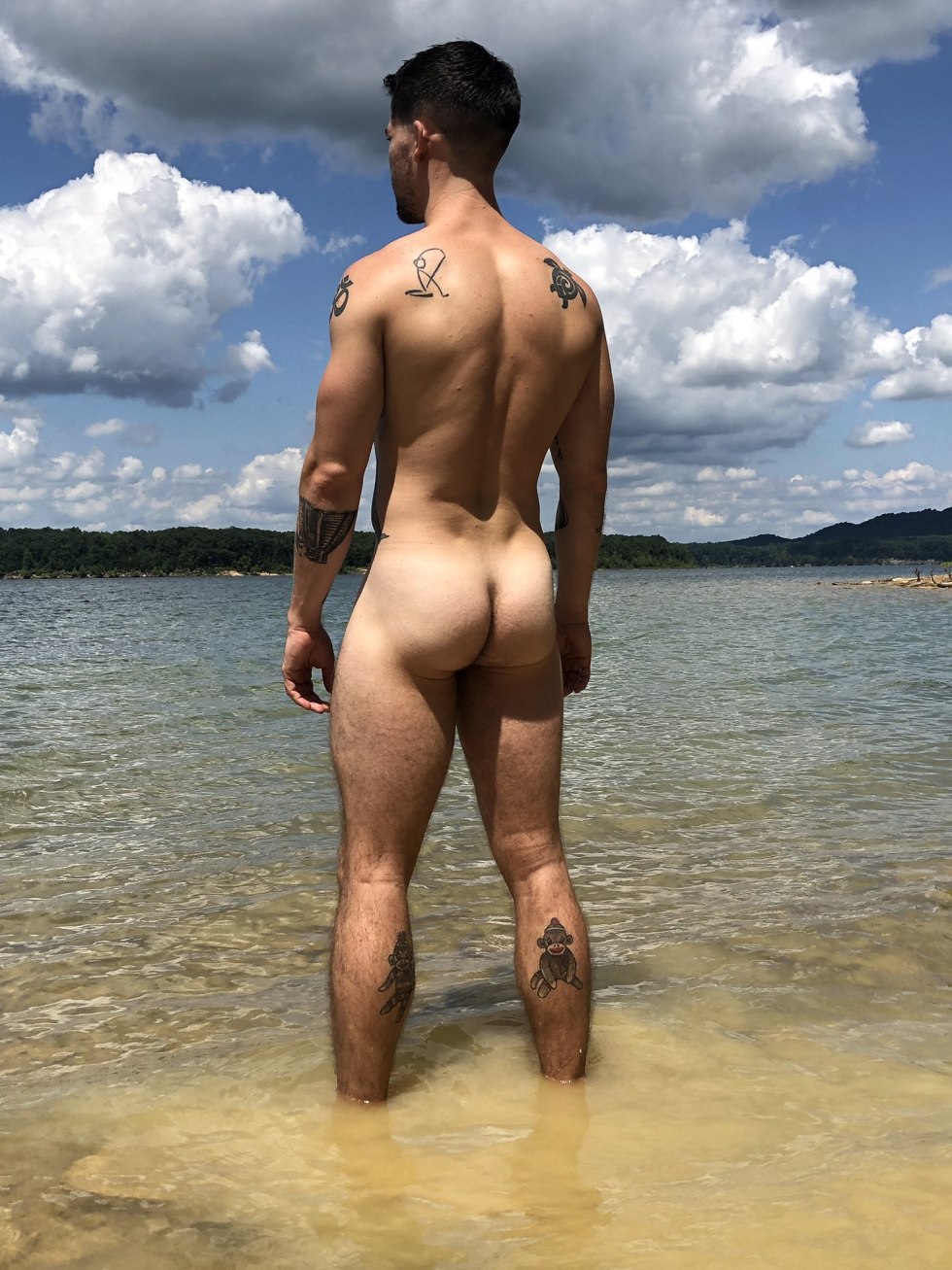 Naked butt guys on the beach