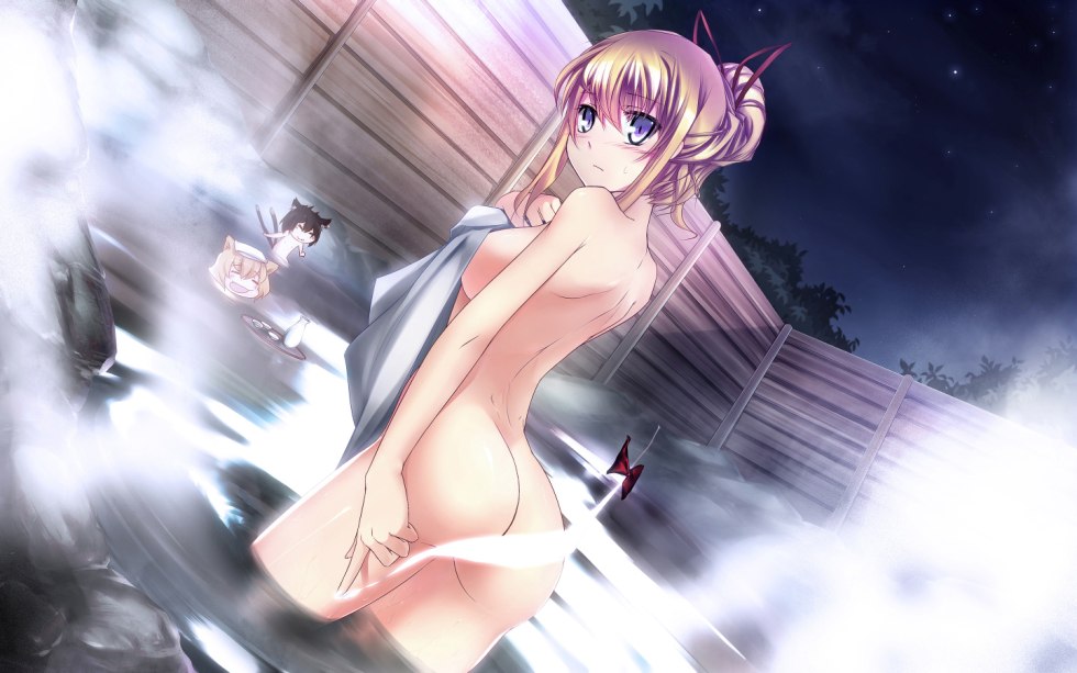 Naked Anime Tyanka in hot springs