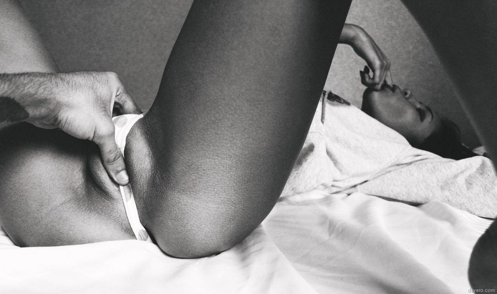 Men's fingers in a woman