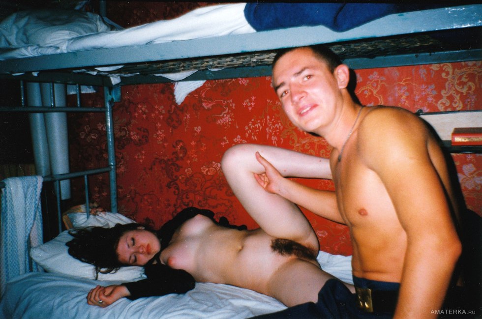 Naked drunken girls in a hostel