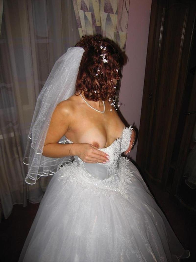 Brides in wedding dresses nude