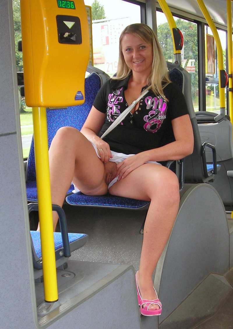Adult women without panties in transport