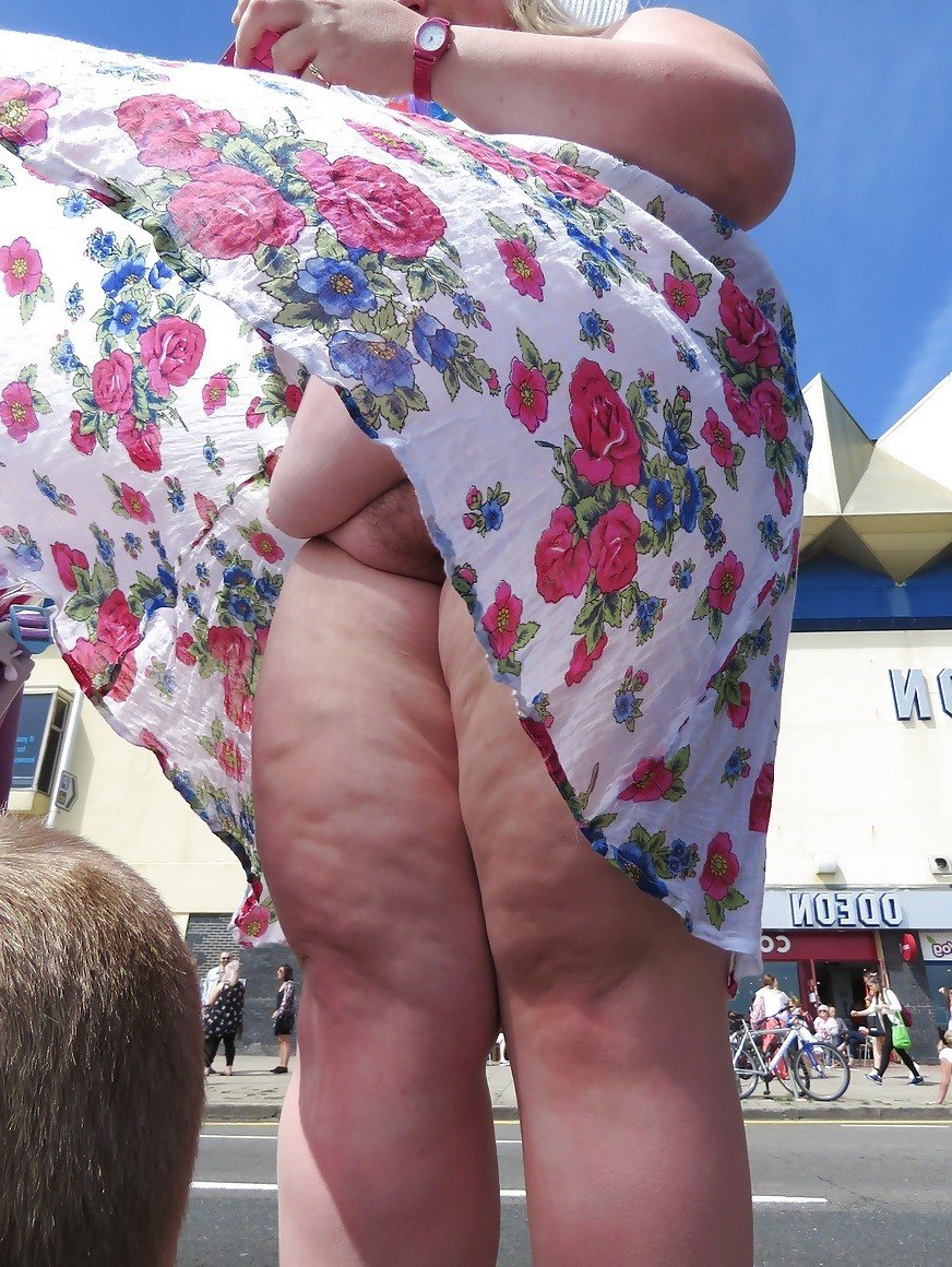 Spied under the skirt of the old women