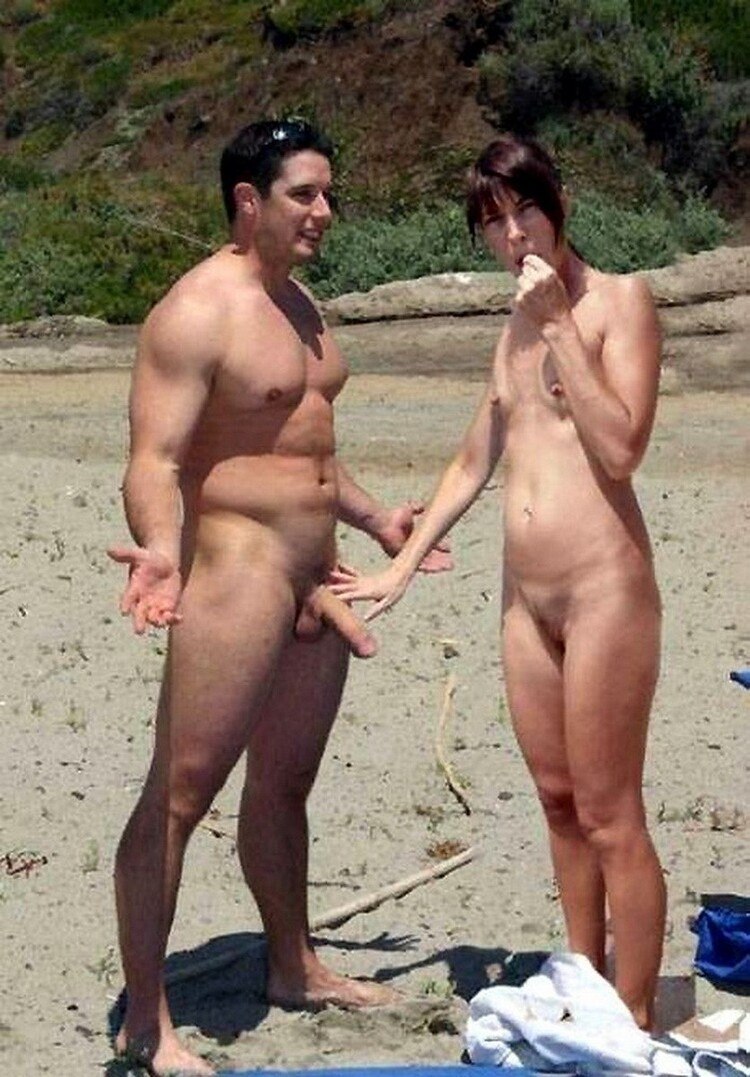 Naked on the beach standing dicks