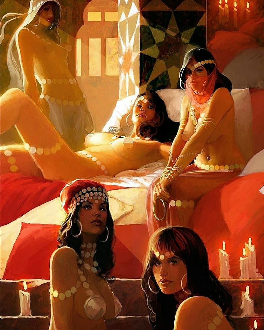 Concubines in the harem