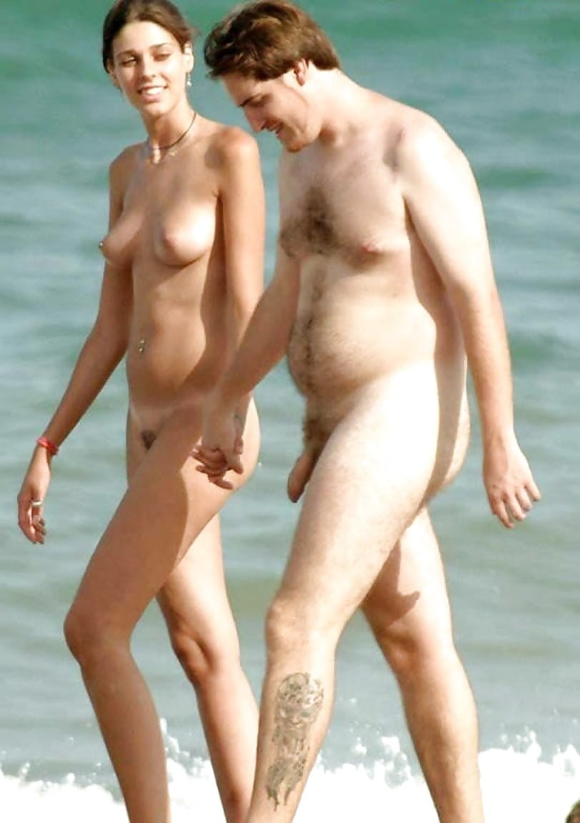 Beautiful naked pairs on the beach
