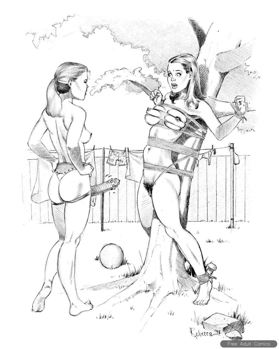 Lesbian bdsm drawings with a pencil