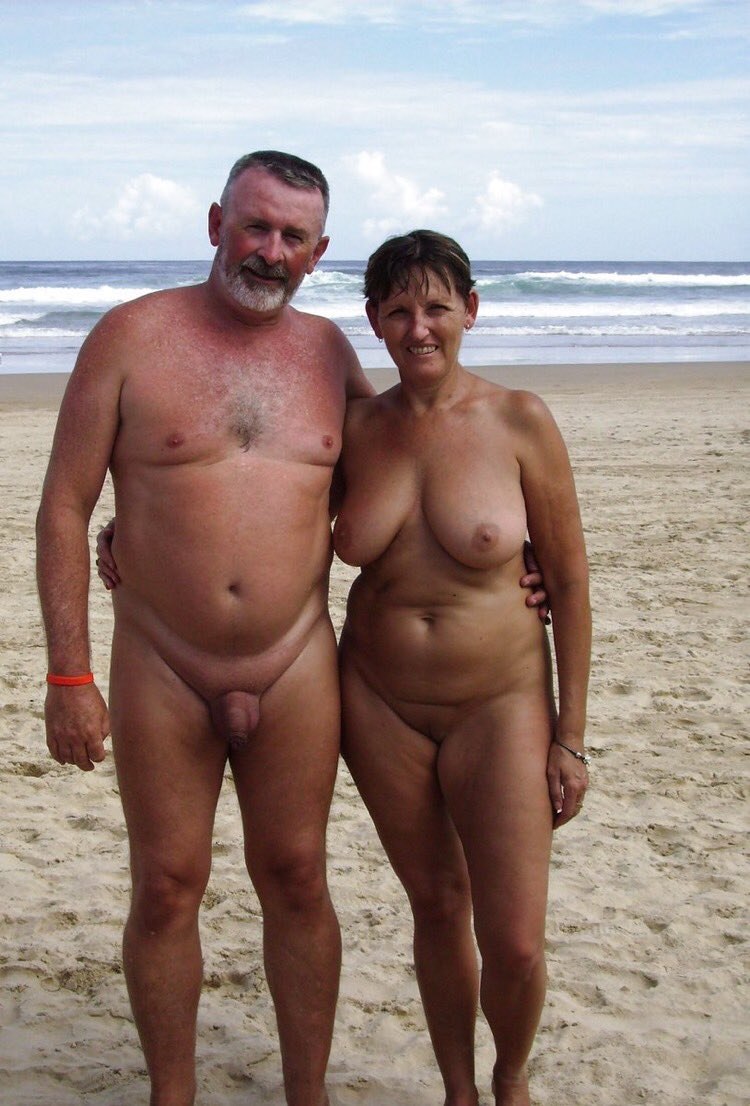 Naked mature pairs on the beach