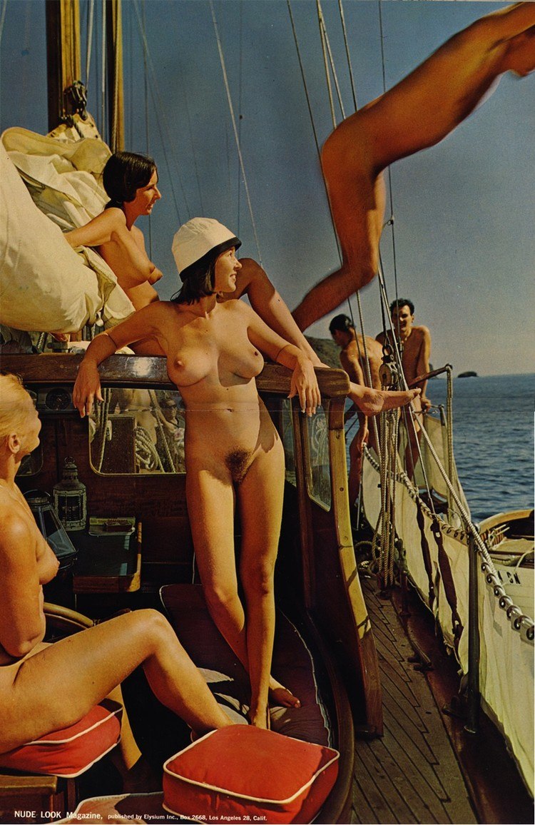 Naked priests on. Retro ship