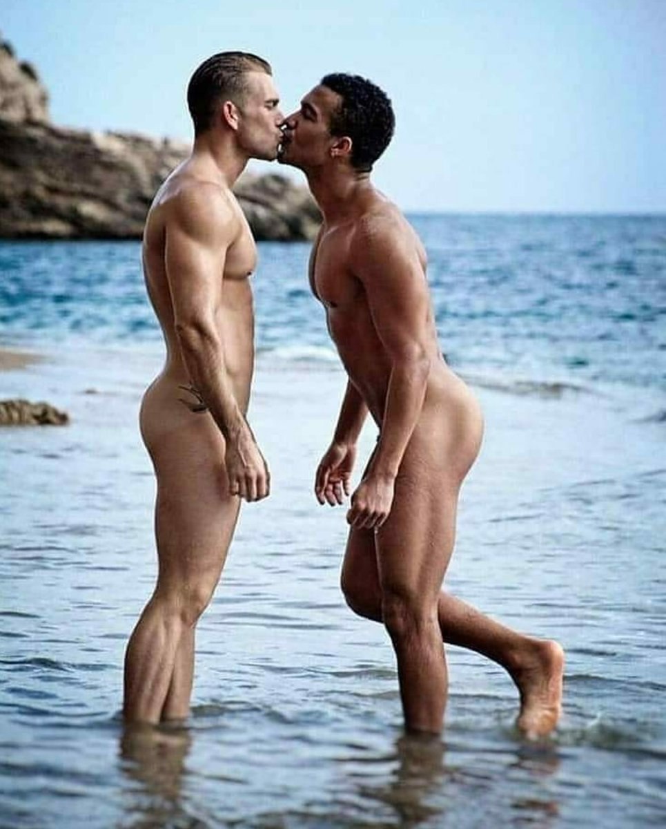 Guys naked on the shore