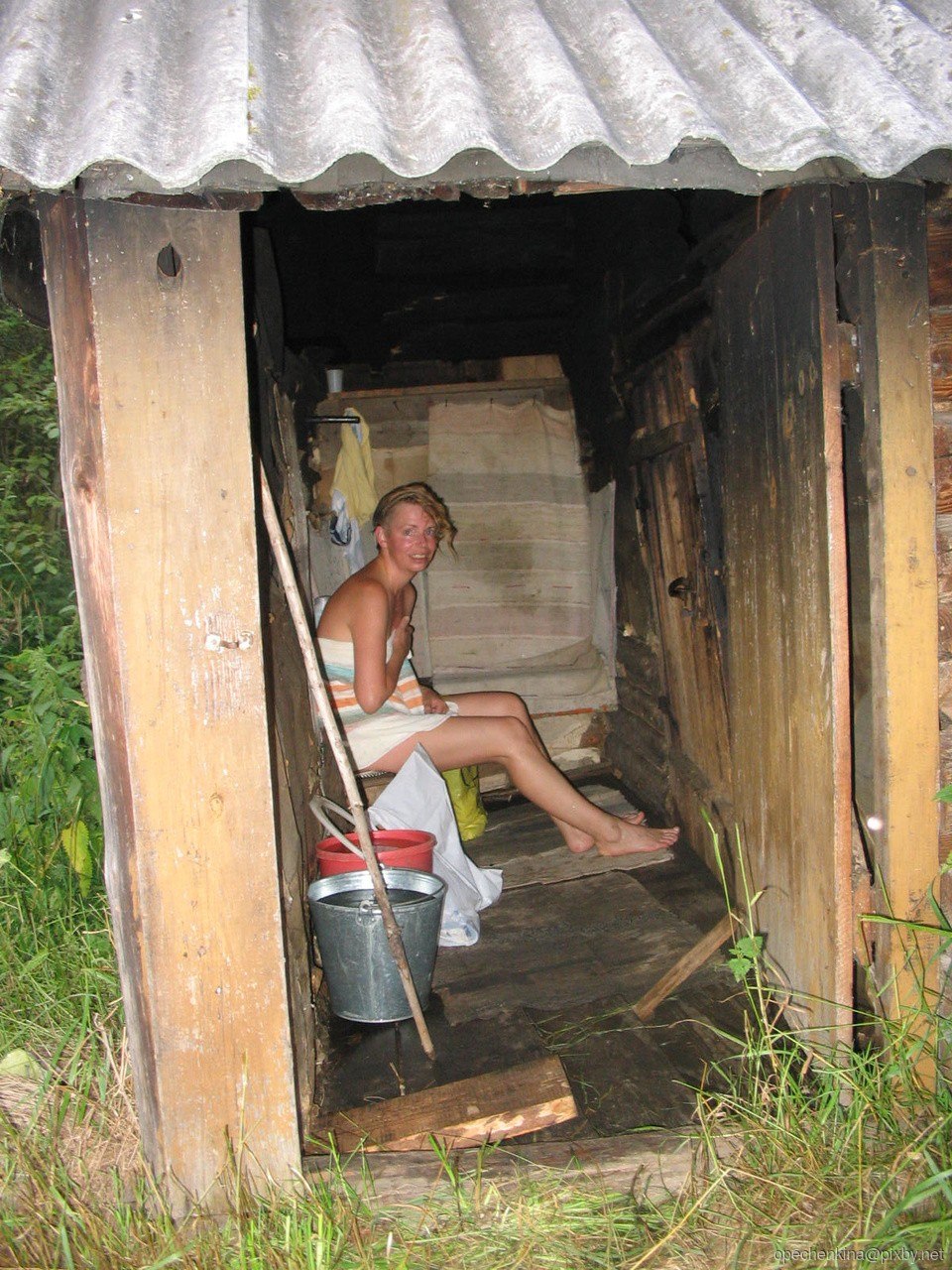 Village girls in the bathhouse