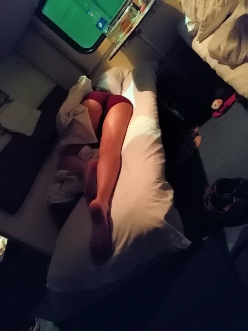 A fellow traveler on the train