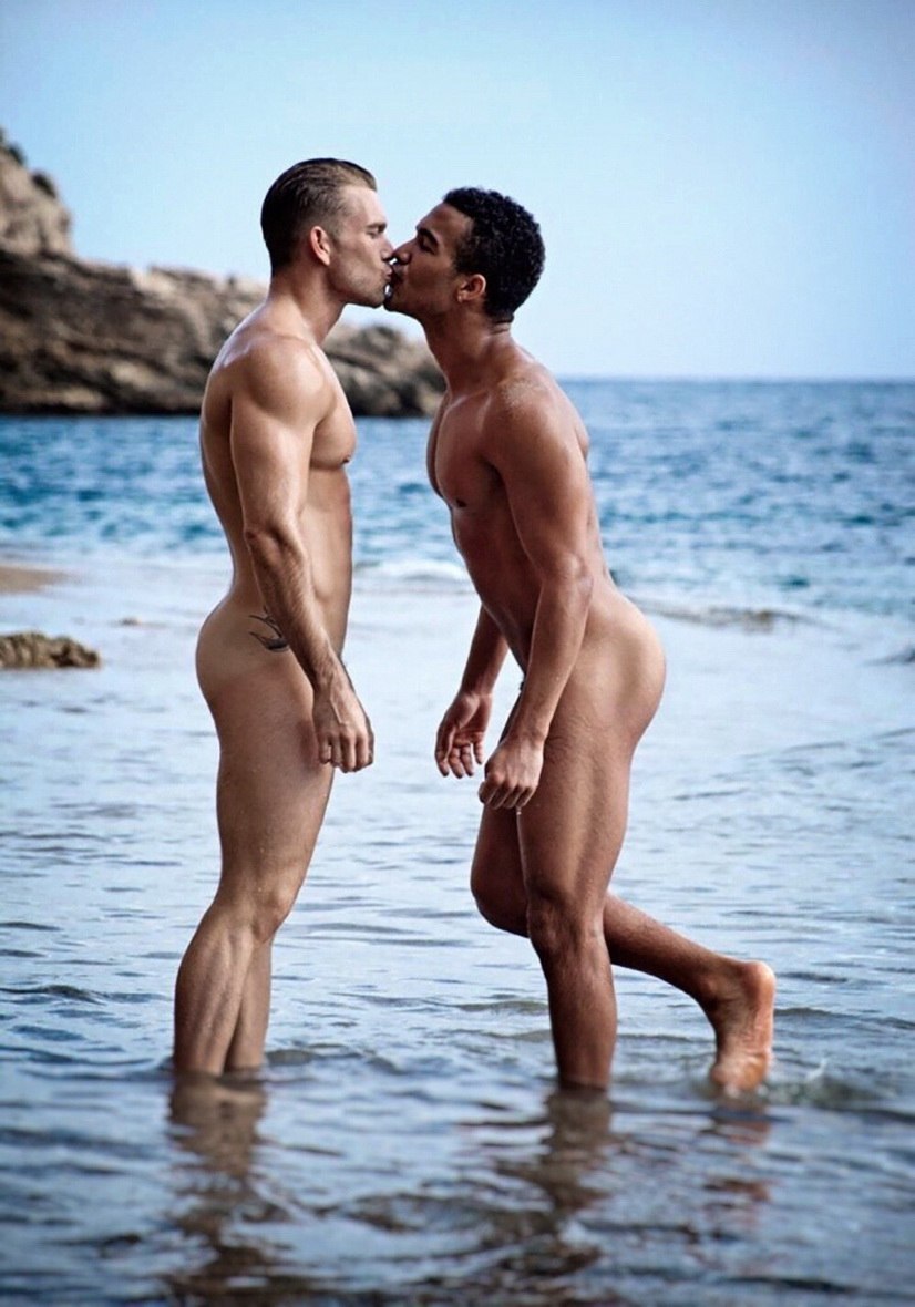 Naked young guys on the beach