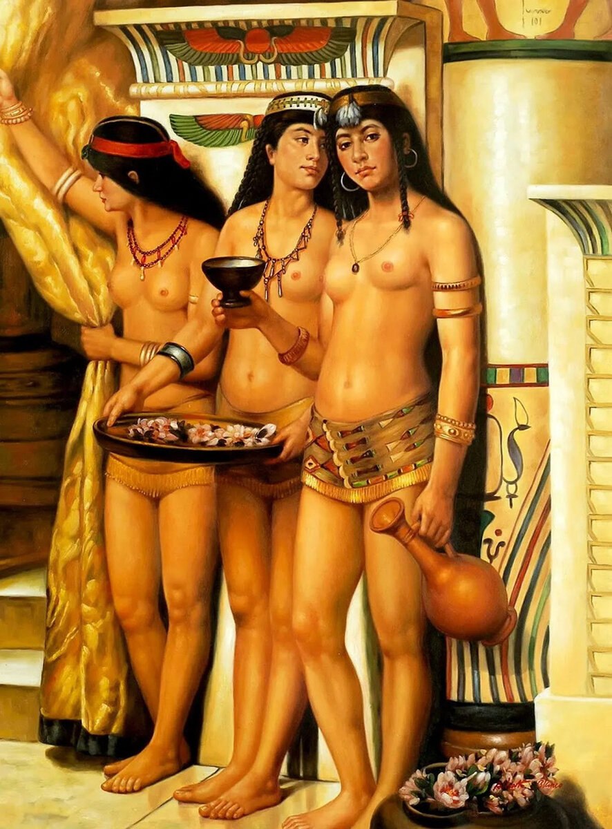 Naked Egyptians in ancient Egypt